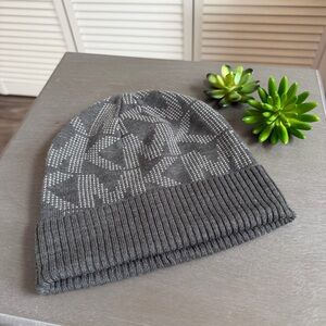 Men’s Michael Kors Gray Monogram Print Beanie